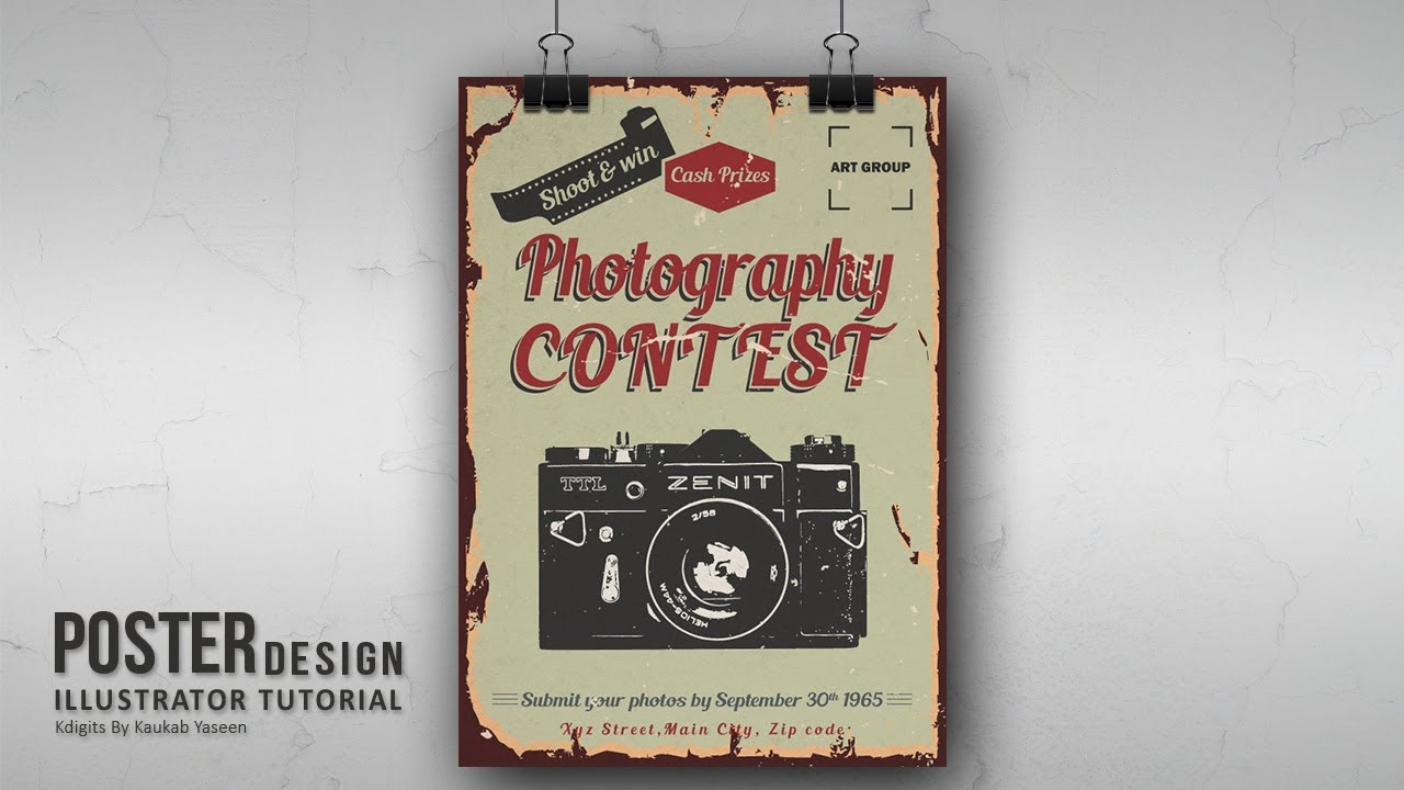 How to Make a Photography Poster in Illustrator | Retro Style