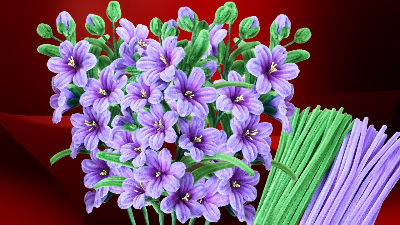 DIY craft ideas#making flowers with velvet ribbon#Pipe Cleaner Flowers#Chenille#Pipercleaners
