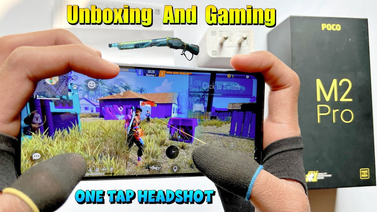 Poco M2 pro unboxing and free fire test with 3 finger handcam one tap headshot Snapdragon 720g chip