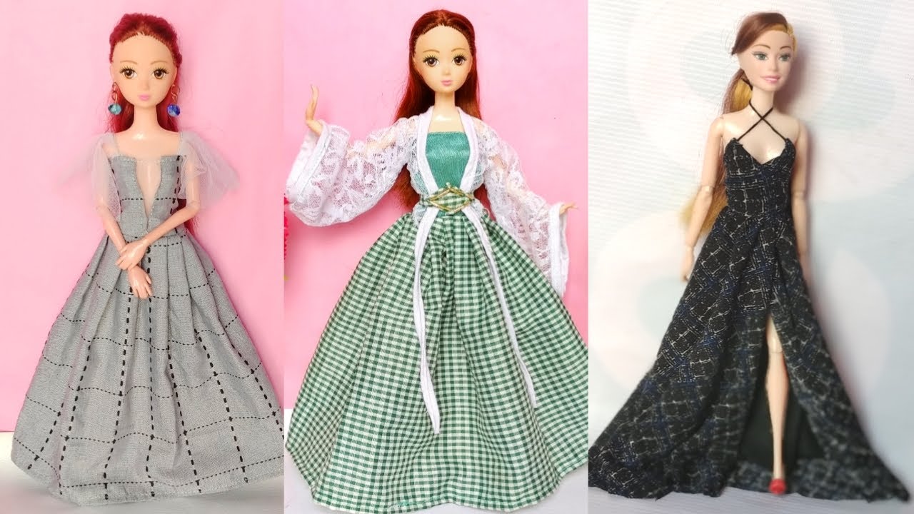3 Diy Doll mini  Gown | How To Make Doll Dress | D Creating