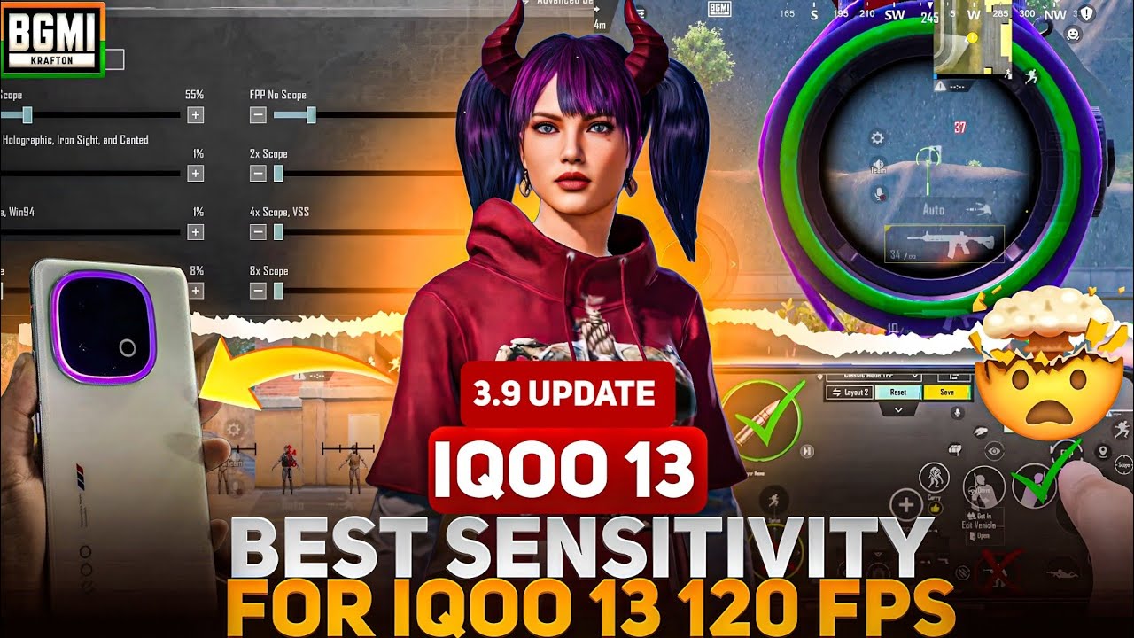 BGMI 3.9 BEST SENSITIVITY + ADVANCED CONTROLS on iQOO 13 🔥 | Ultimate NO RECOIL Setup!