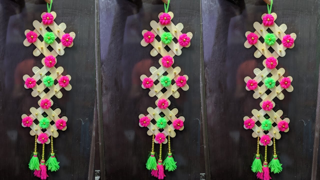 DIY: Ice cream Stick Crafts!!! How to Make Wall Hanging With Ice cream Stick /Popsicle Stick!!!