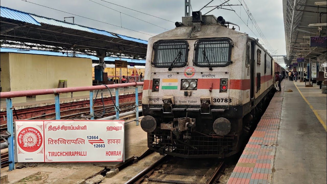 TRICHY To CHENNAI By Howrah Superfast Express | 3AC Journey | High Speed Overtakes & Crossings | HD