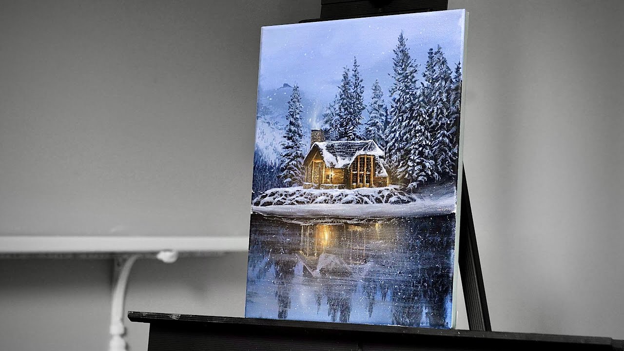 Painting a Winter Landscape with Acrylics - Paint with Ryan