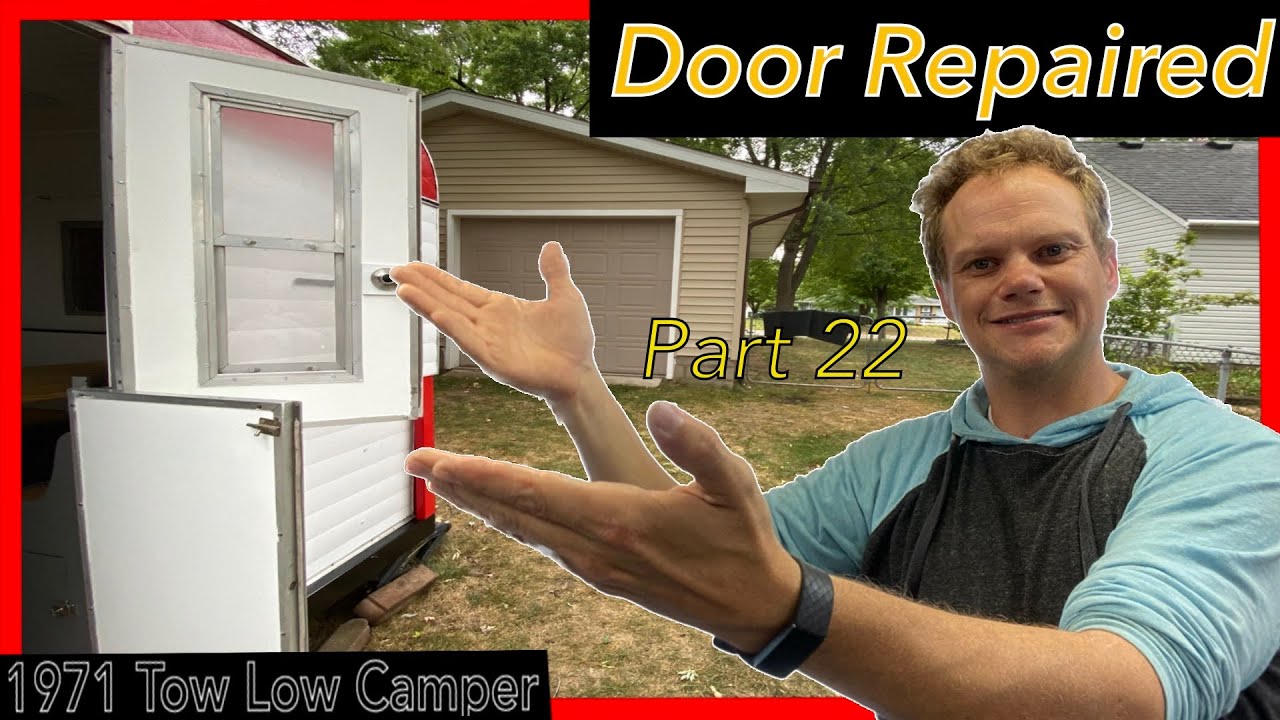 Repairing the rotted door on our vintage pop up camper