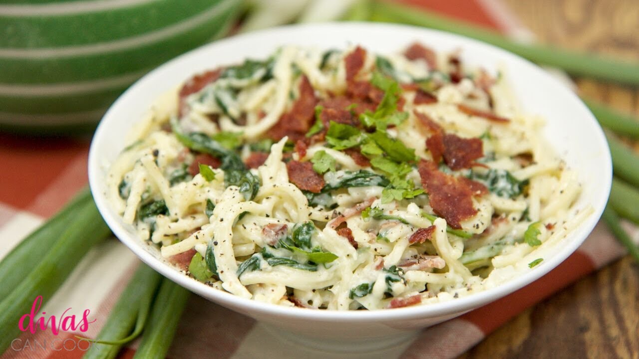 Creamy BACON Florentine Pasta