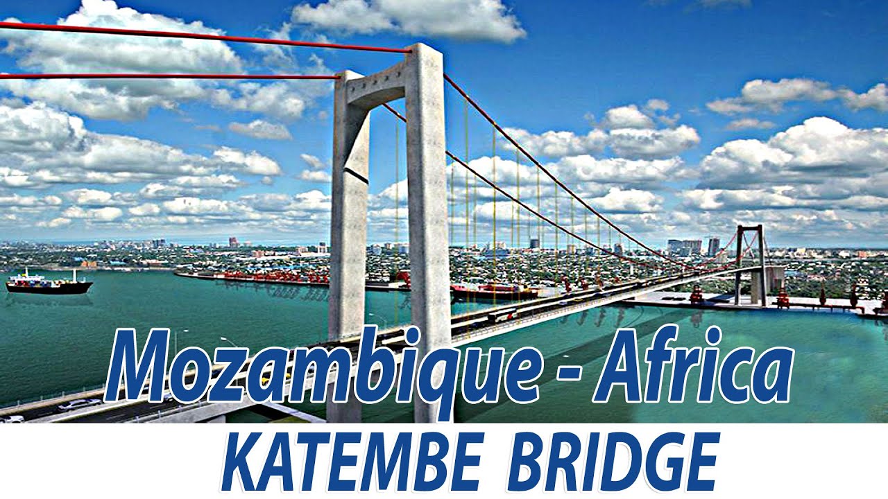 Drive over Maputo - Katembe Bridge. The longest suspension cross-sea bridge in Mozambique.