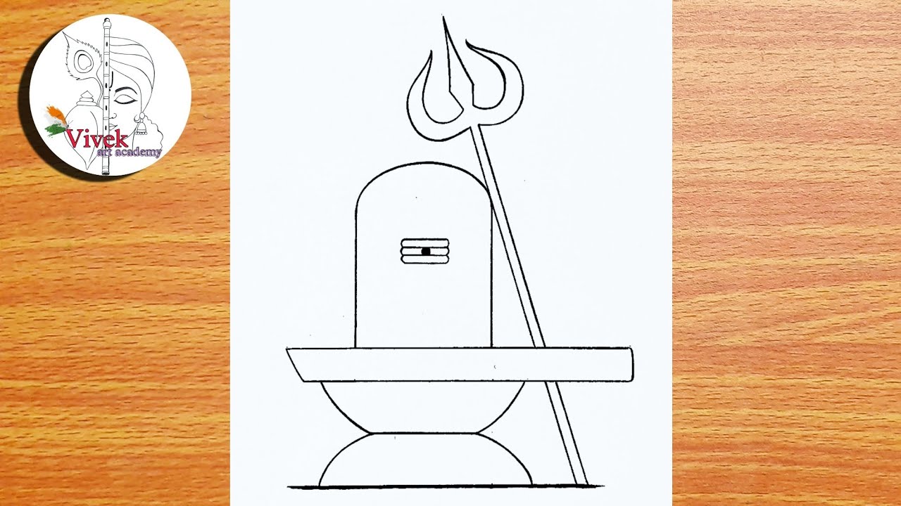 Shivling and Trishul Drawing | Easy Drawing | How to Draw Beautiful Shivling