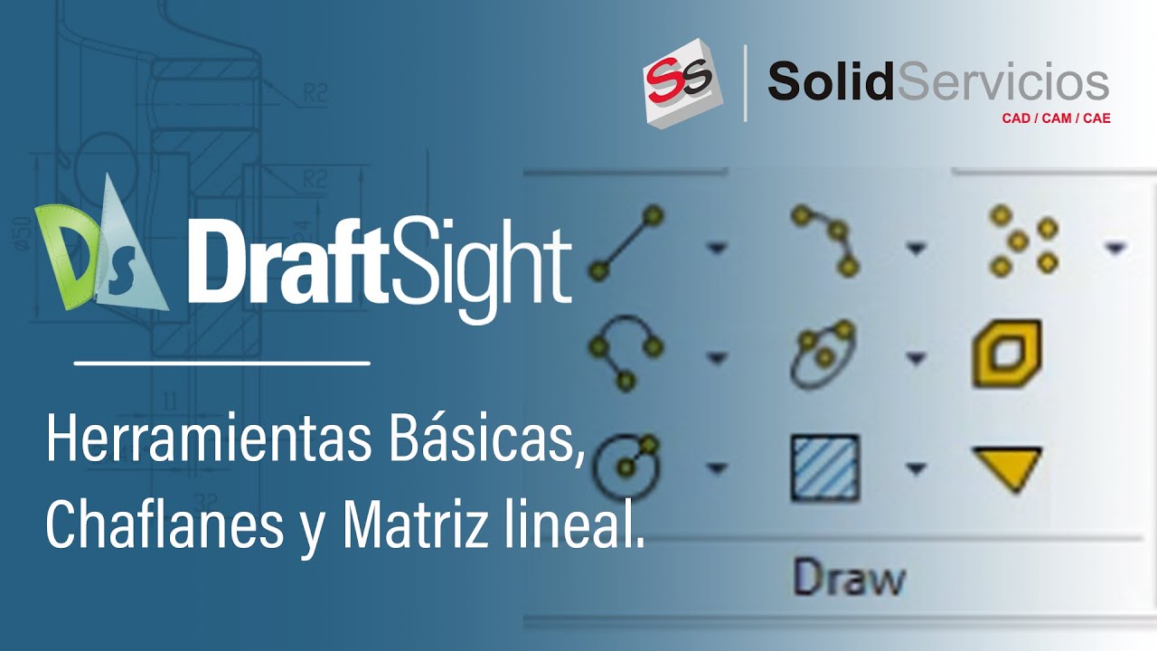 Tutorial DRAFTSIGHT  ➤ Herramientas Básicas, Chaflanes y Matriz lineal