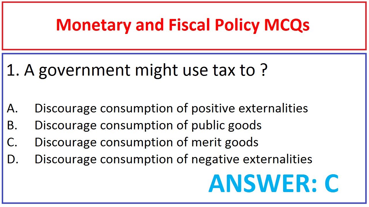 Monetary and Fiscal policy MCQs | Senior Auditor Test Preparation | Commerce MCQs |