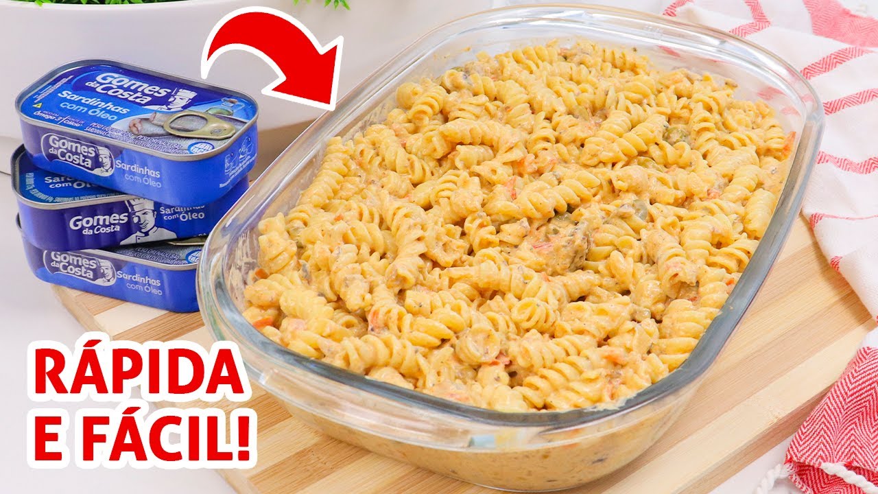Macarrão com Sardinha e Creme de Leite | Receita