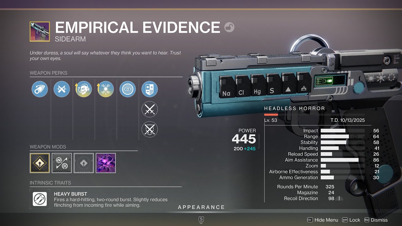 Destiny 2: Reshape Empirical Evidence Weapon