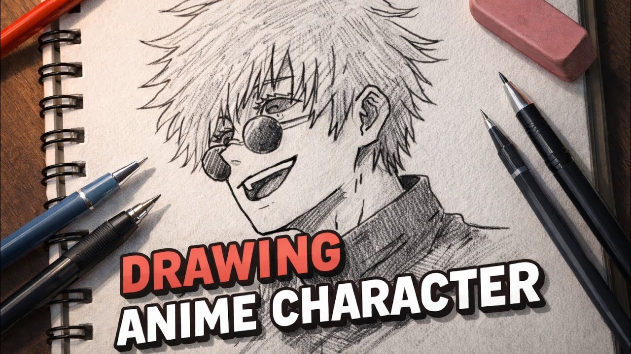 How to Draw Gojo Satoru from JJK | Step-by-Step Anime Drawing Tutorial