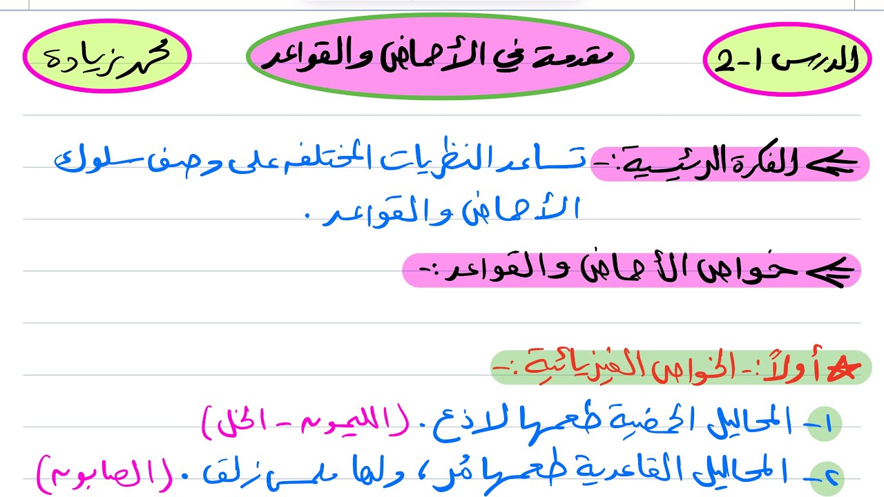 مقدمة في الأحماض والقواعد كيمياء ثالث ثانوي 1445