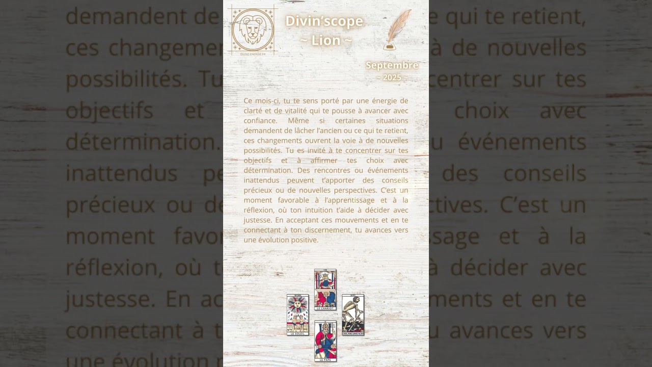 ✨ Guidance Mensuelle - Divin'scope - Septembre 2025 ✨