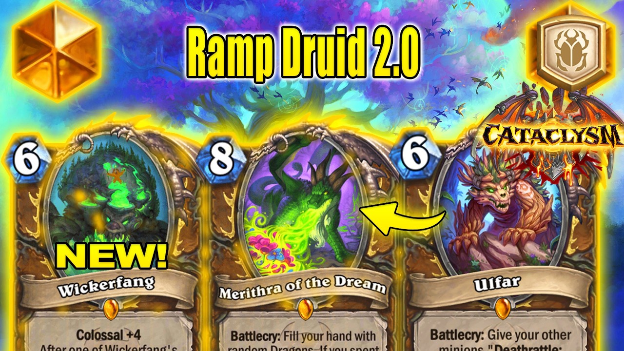 NEW Big Ramp Dragon Druid 2.0 Deck is Delightful! Best To Play For Fun At CATACLYSM | Hearthstone