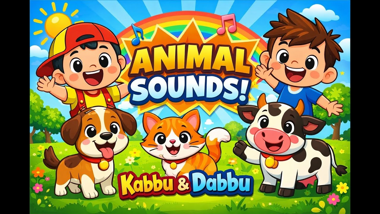 Animals Sound Song for Kids 🐘🐒 | Kabbu Dabbu Toons | Baby Learning Video