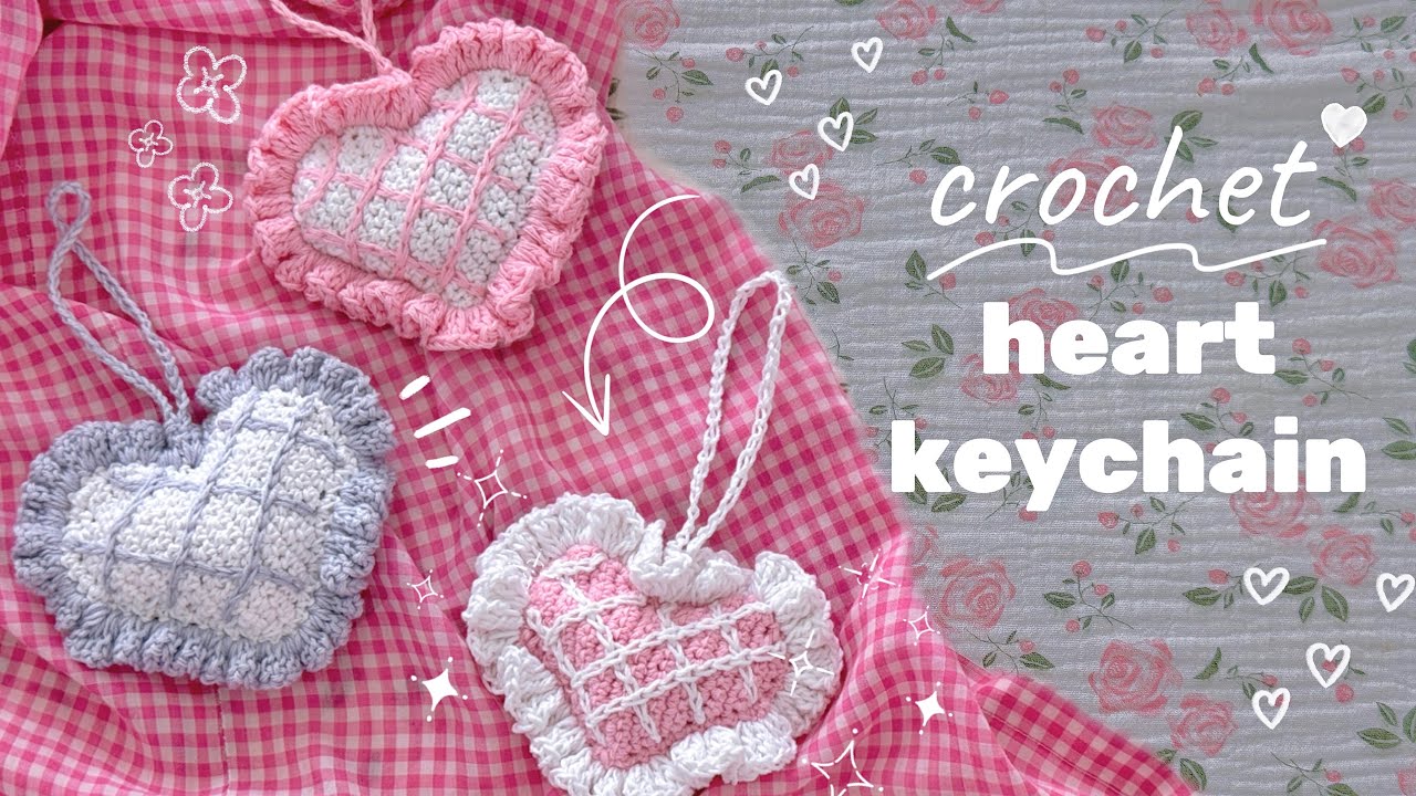 Crochet Heart Keychain 🤍/ easy tutorial