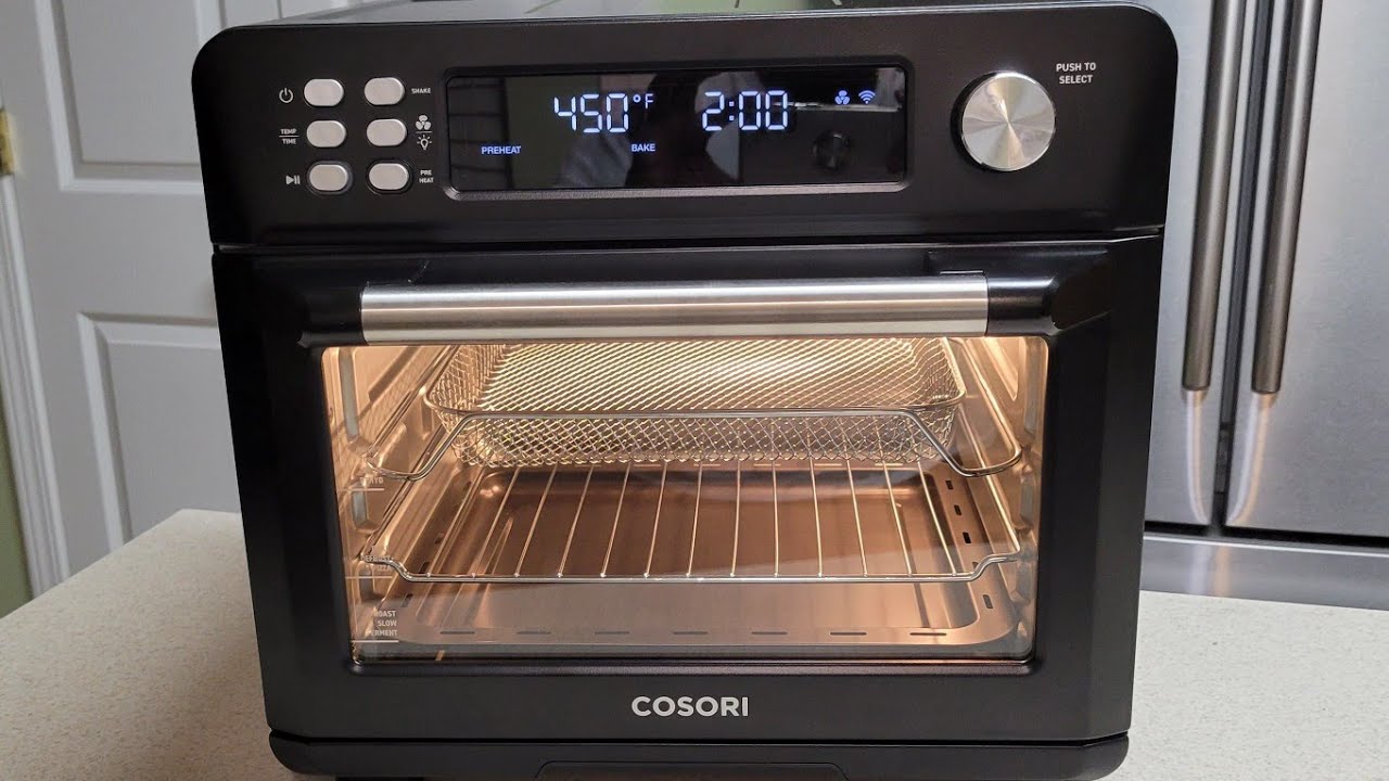 Аэрофритюрница COSORI 12-в-1 объемом 26 кварт и мощностью 1800 Вт с Wi-Fi и функцией приготовлени...