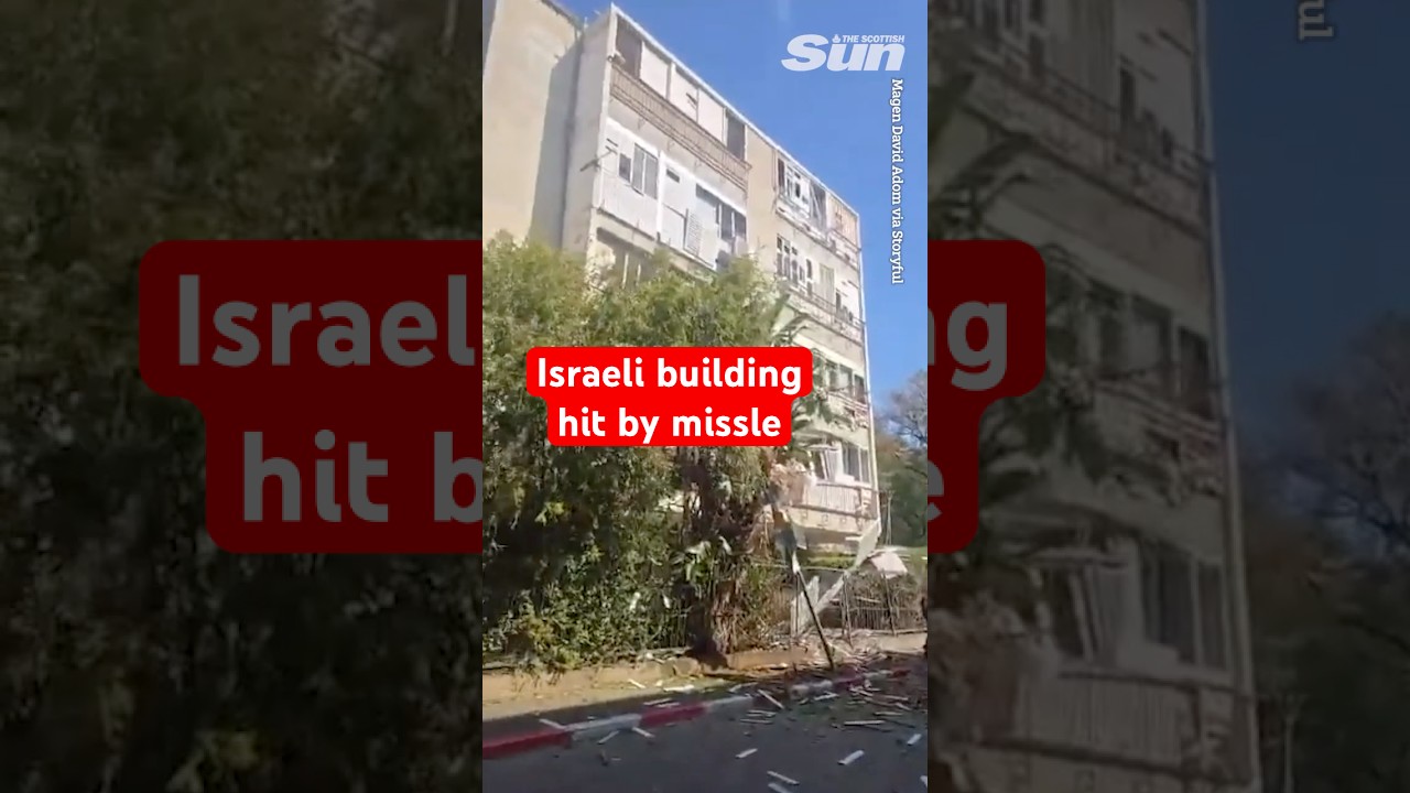 Israeli building damaged by Iranian missile