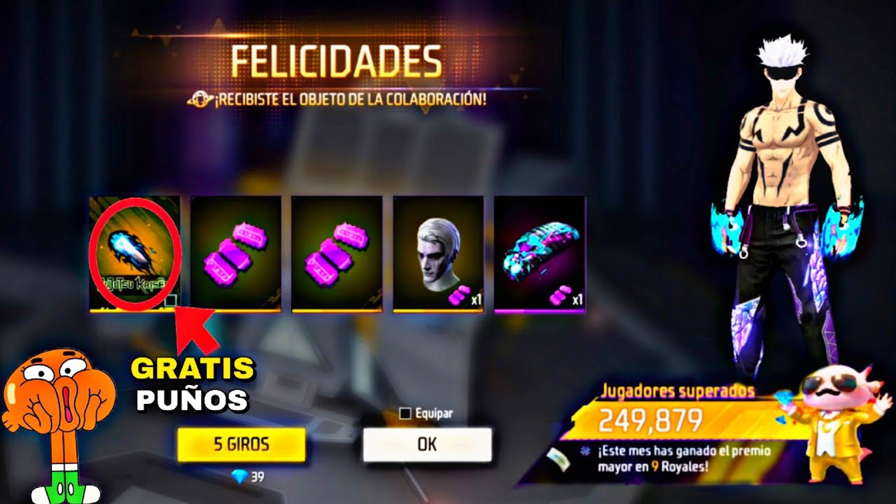 CONSIGO LOS NUEVOS PUÑOS DIVERGENTE CON GIROS GRATIS 😱🎁 EN TORRE DE TOKENS FF X JUJUSTSU KAISEN
