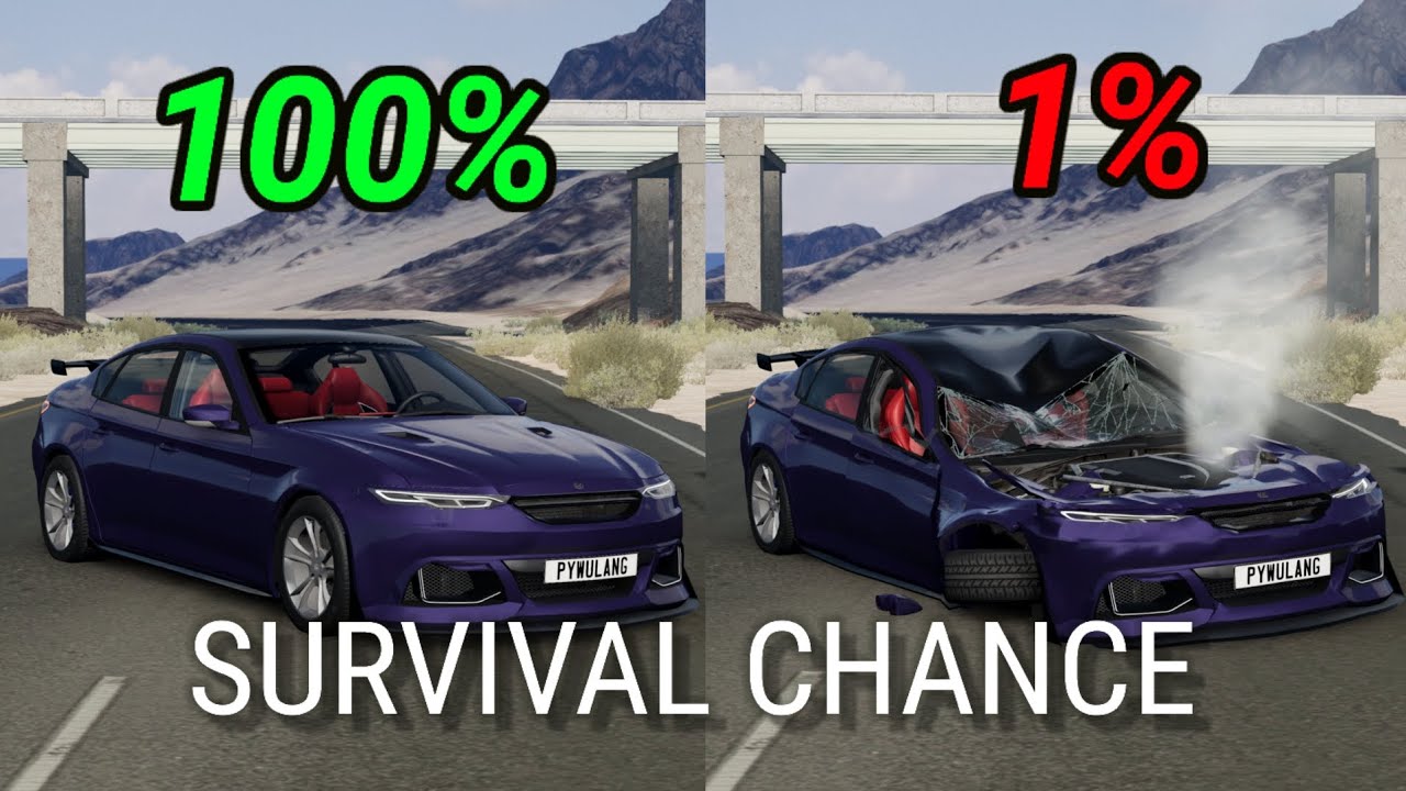 Realistic Survival Chance Crashes #12 - BeamNG Drive | PywulangBng