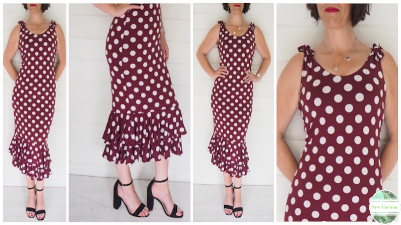 The Making of my Jersey Midi Dress with Shoulder Ties & Double flounce