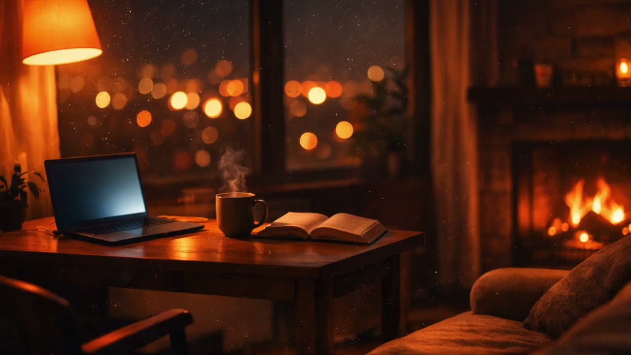 1 Hour - Slow Evenings by the Fire | Relaxing Lo-Fi Study & Work Atmosphere
