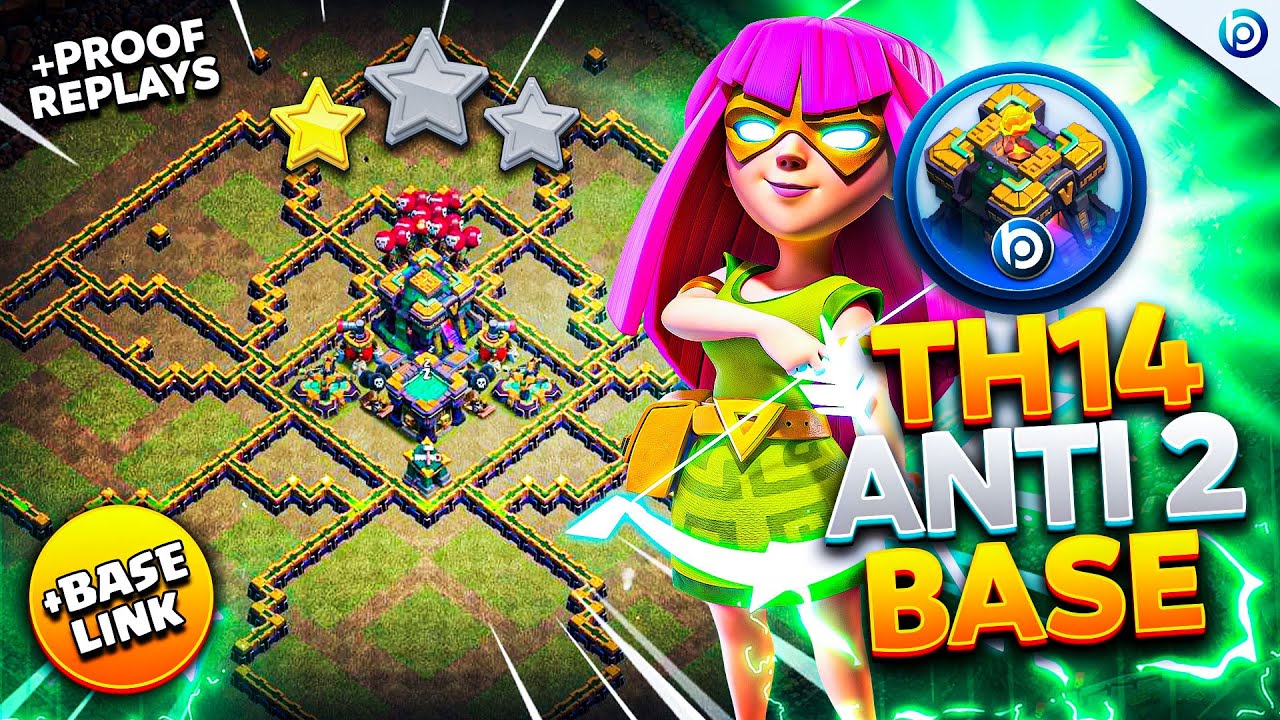 The ULTIMATE TH14 ANTI 2 STAR BASE with LINK 2024 | Town Hall 14 Trophy Base ANALYSIS + PROOF Replay