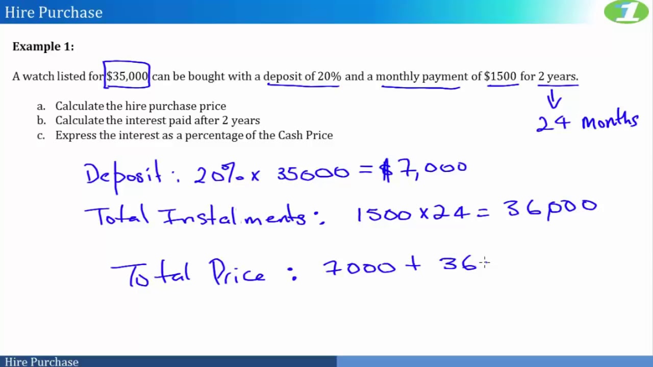 Mathematics   Hire Purchase