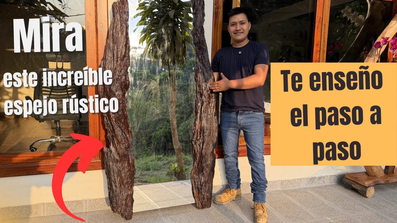 Te enseño a fabricar un espejo rústico  con un pedazo de madera reciclado