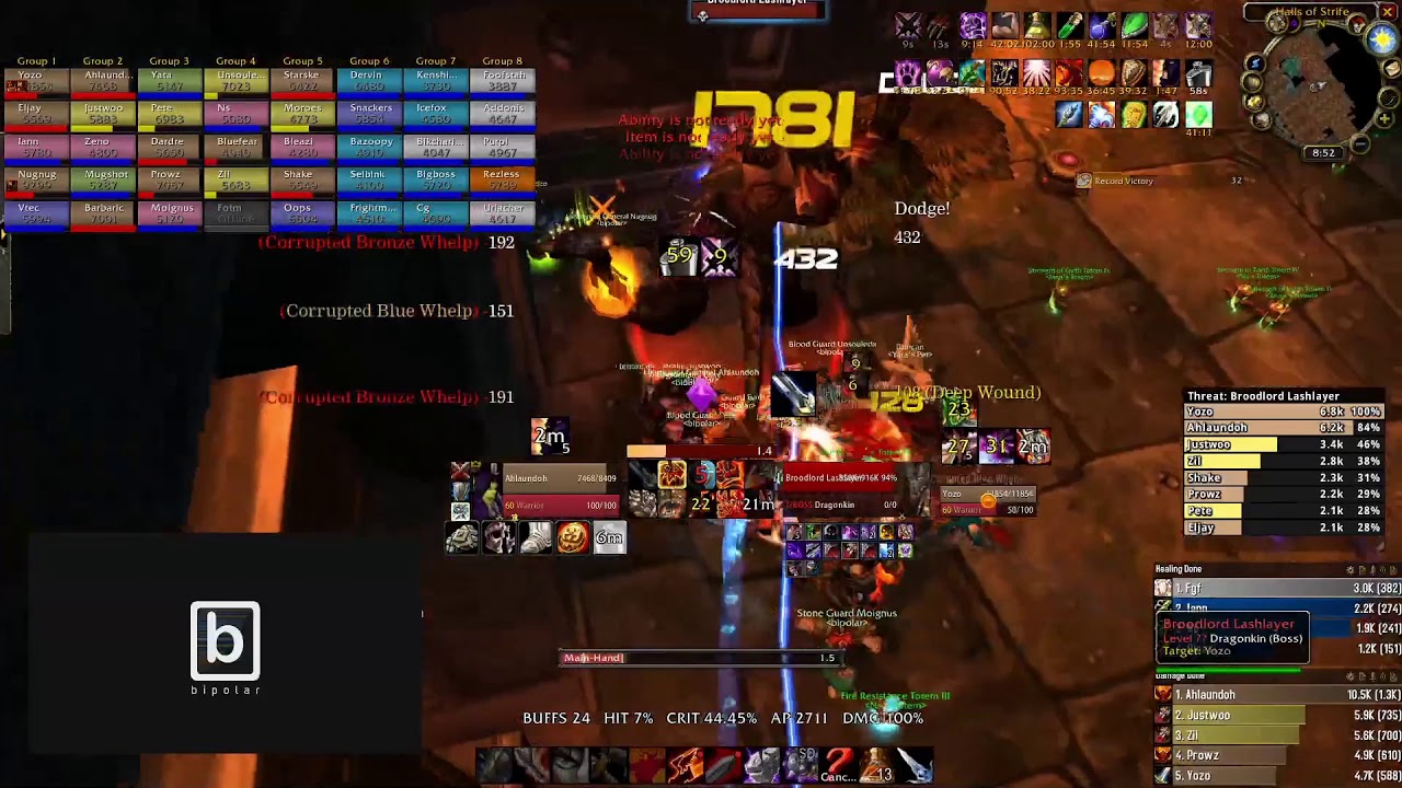 World #1 DPS (Fury Warrior) Blackwing Lair in Classic WoW