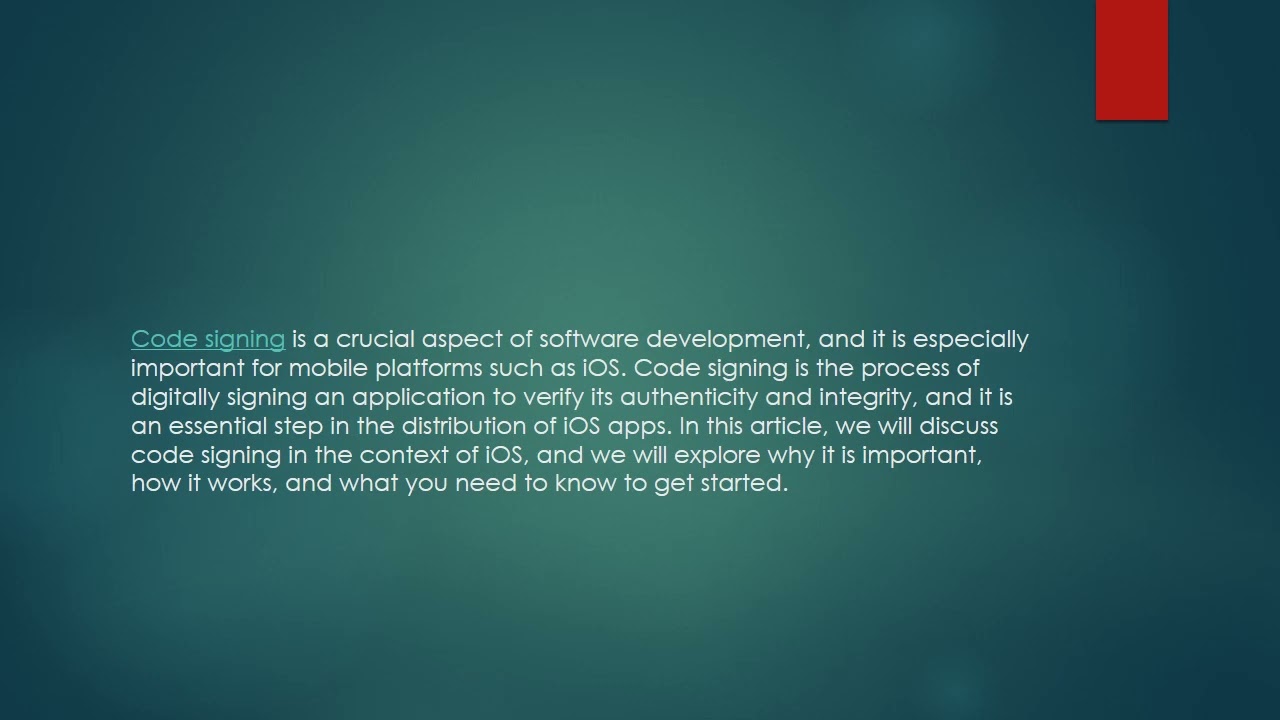 What is code signing in iOS