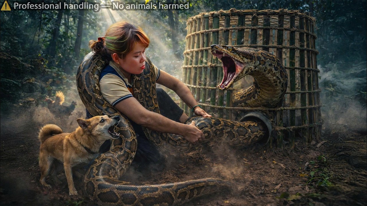 72 Hours Waiting for the Giant Python… Massive Bamboo Trap Finally Springs