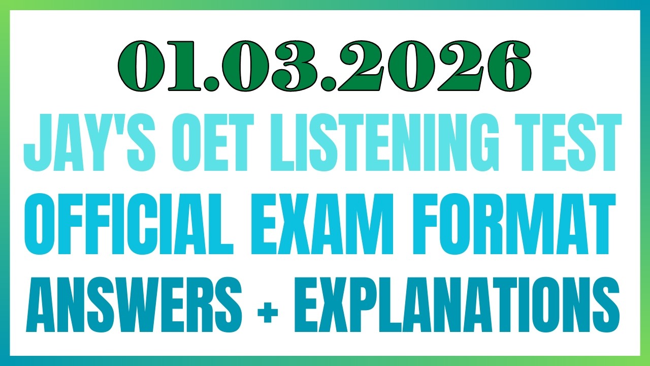 OET READING TEST  01.03.2026 #oet #oetexam #oetnursing #oetlisteningtest