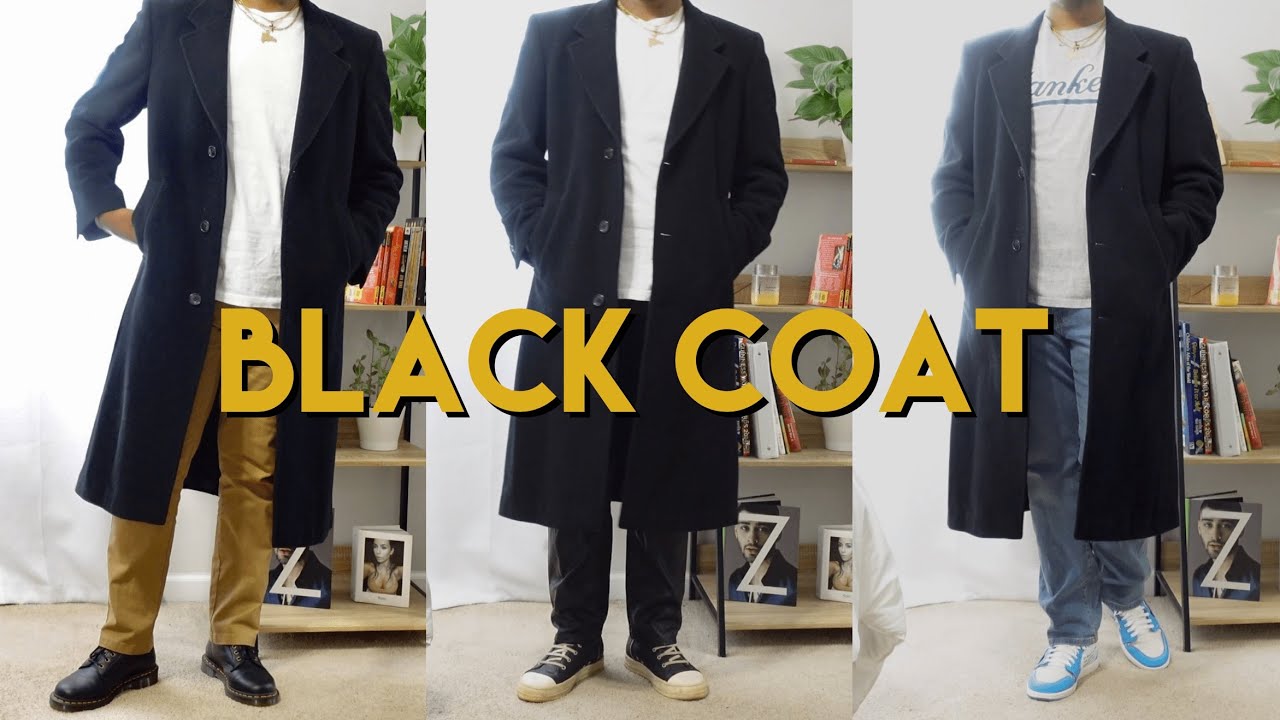 Men's Black Coat Outfits | Fall & Winter Fashion 2022