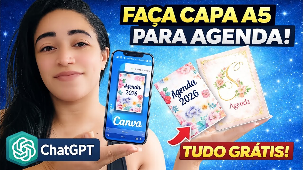 COMO FAZER CAPA PARA AGENDA E CADERNO A5 NO CANVA (Passo a Passo Fácil e Profissional!)Arquiv grátis