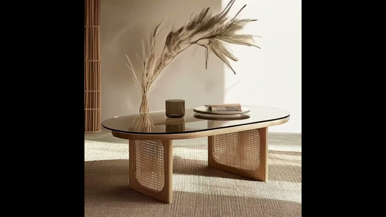 Wicker glass oval coffee table: Bring natural poetry into the living room
