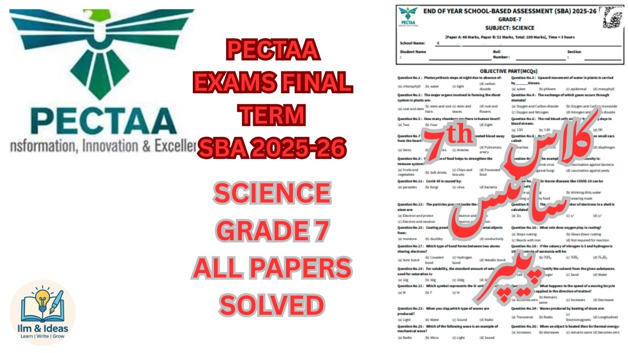 GRADE 7 SCIENCE PAPER PECTAA SBA END OF YEAR/ FINAL TERM 2025-26