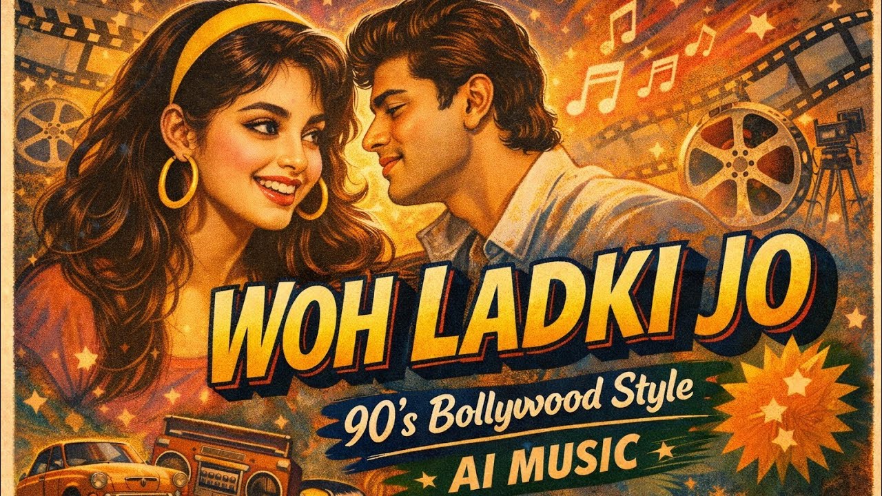 Woh Ladki Jo | 90’s Bollywood Style AI Song | Romantic Hindi Song | Surila Safar Studio 🎙️
