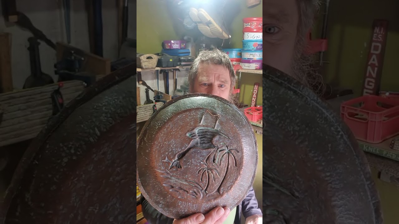 Copper plate and silverish pin tray