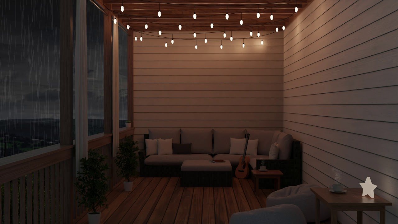 Cozy Cabin Porch - Soothing Rain Sounds on Balcony to Help You Sleep and Relax