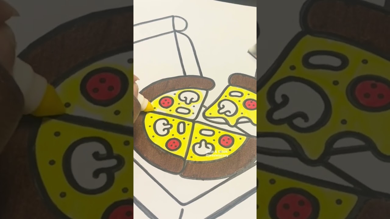 7 Minutes | Marker ASMR | Relaxing Coloring 🍕🥤✨
