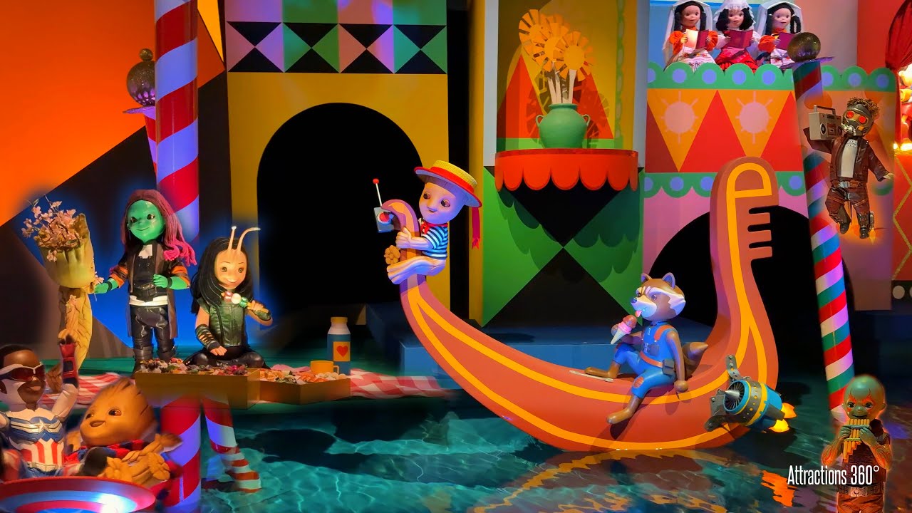 It's a Small World with MARVEL CHARACTERS & GROOT! - The Avengers on Small World Ride