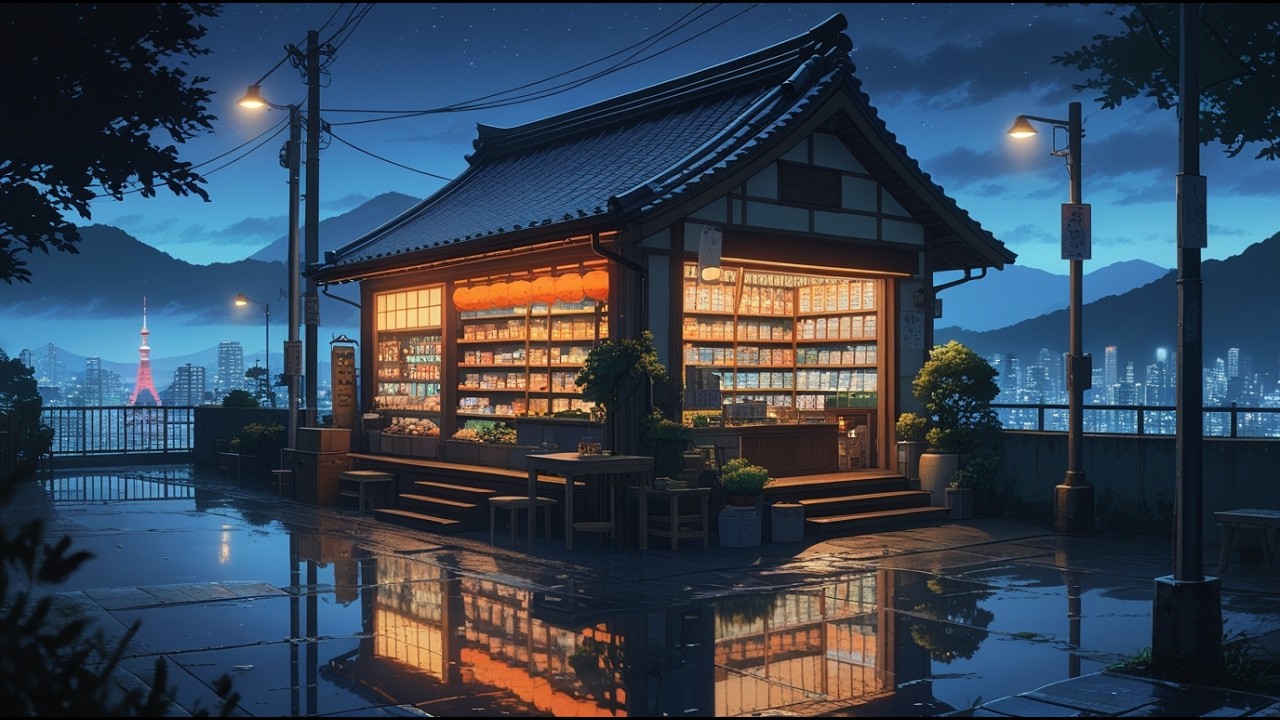 80's Tokyo Night Rain Lofi 🌧 | Calm Beats for Anxiety & Sleep