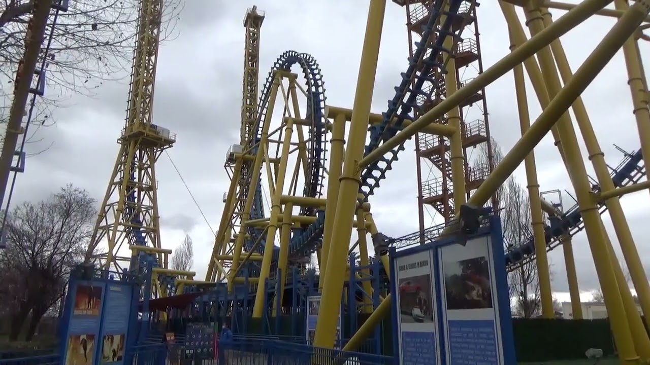Stunt Fall-Parque Warner Madrid (Copyright Free Footage)