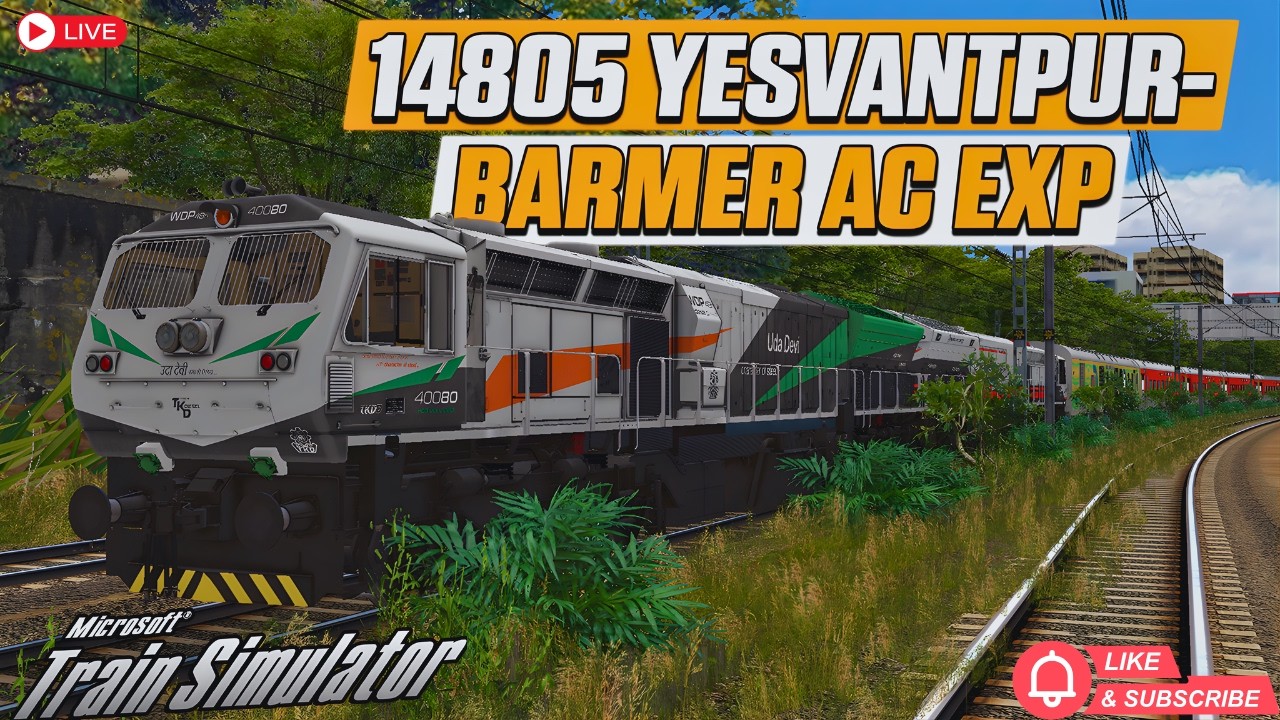 Twin EMD Action !! 14805 - Yesvantpur - Barmer AC Express | Indian Train Simularor | MSTS LIVE |