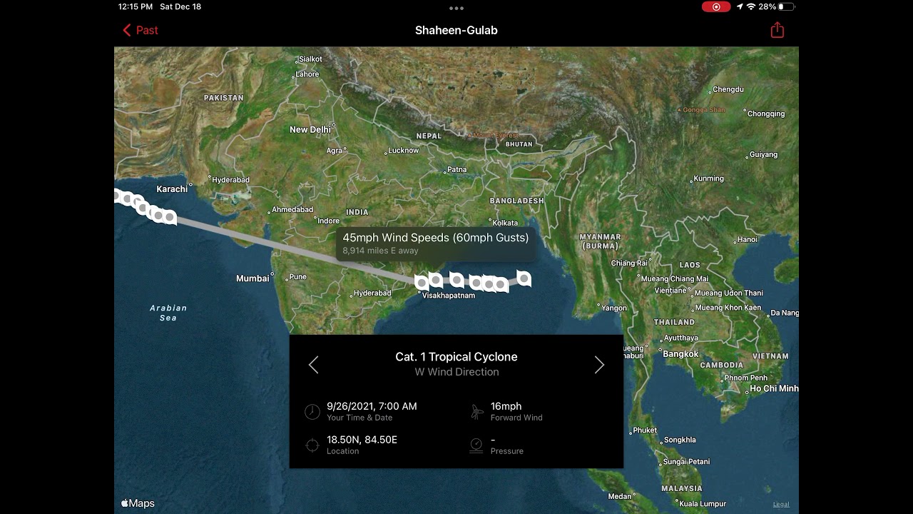 Track of Cyclone Gulab-Shaheen - Shiba Inu Week Day 7