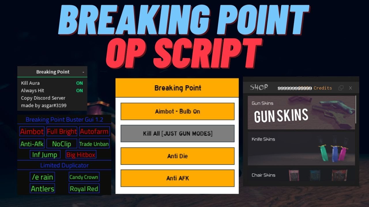 Roblox Breaking Point Script [ PASTEBIN ] Auto Farm Auto Win Kill Aura Infinite Credits & More ]