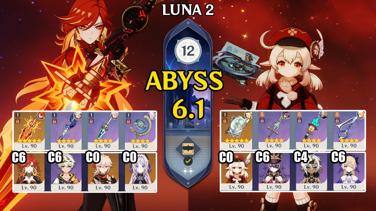 C6 Mavuika Melt & C0 Klee Overload | Spiral Abyss 6.1 | Genshin Impact 【原神】